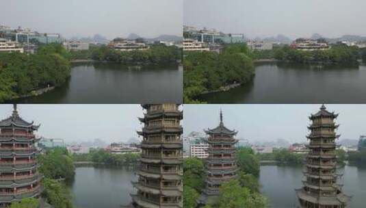 广西桂林旅游城市风景山水自然风光航拍高清在线视频素材下载