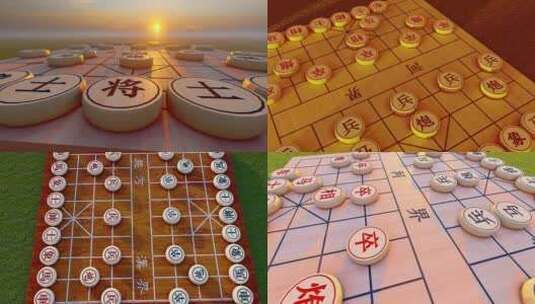 中国象棋对弈运筹帷幄高清在线视频素材下载