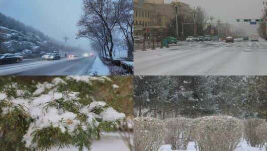 冬季下雪 雪景 冬天 雪花飘落 雪花高清在线视频素材下载