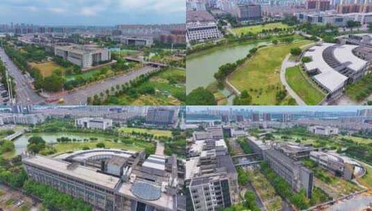 中南大学新校区校园风景航拍湖南长沙岳麓区高清在线视频素材下载