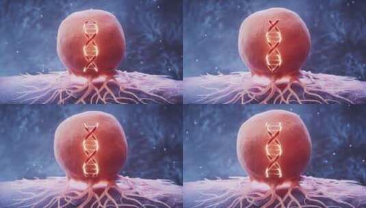 癌细胞与生物医学基因疗法三维渲染高清在线视频素材下载