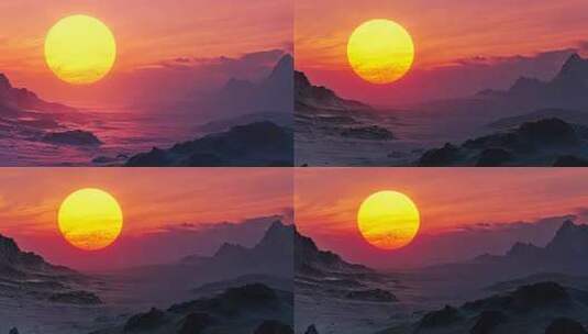 日落夕阳晚霞天空云彩延时摄影风光片高清在线视频素材下载