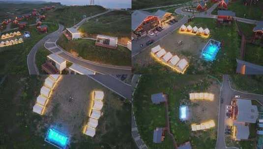 八面山山顶星空营地高清在线视频素材下载