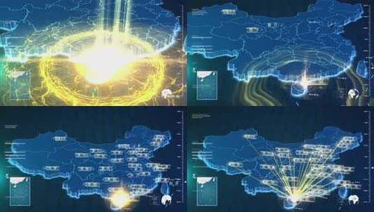 三亚辐射地图高清AE视频素材下载