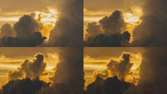 延时拍摄天空中的日落云高清在线视频素材下载