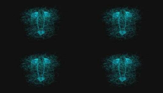 泌尿系统旋转动画3D蓝色科技粒子HUD高清在线视频素材下载