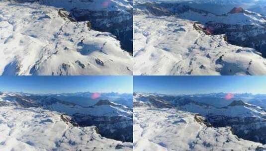 雪山上的雪景高清在线视频素材下载