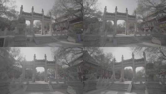陕西西安北院门历史文化街区石雕像牌坊石门高清在线视频素材下载