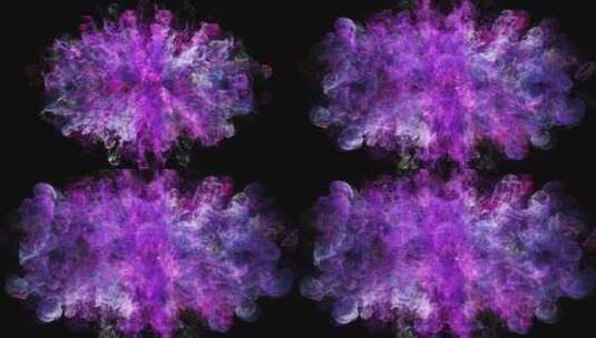唯美紫色粉末粒子爆炸彩色流体粒子特效视频高清在线视频素材下载