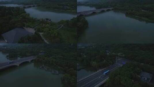 无锡长广溪湿地公园航拍高清在线视频素材下载