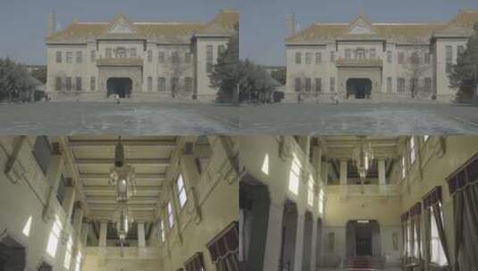 黑龙江牡丹江市白金色建筑和其内部建筑风格高清在线视频素材下载
