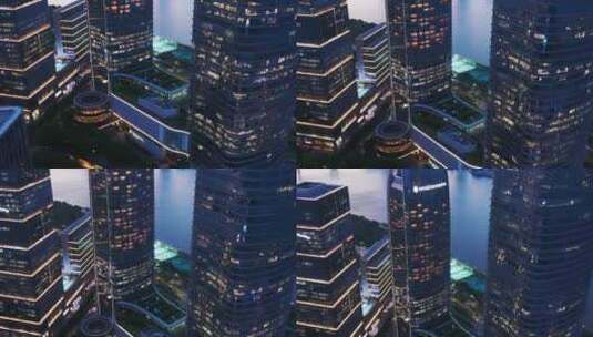 广州夜景航拍-万胜围保利建筑群-6高清在线视频素材下载