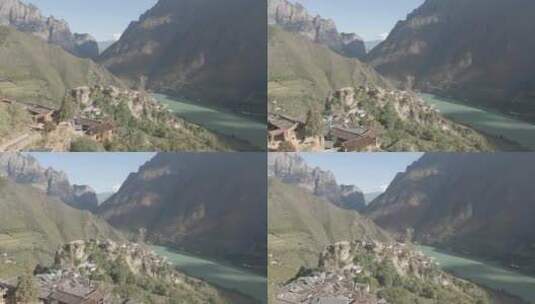 4K 航拍云南保山石头城纳西族700多年古村落高清在线视频素材下载