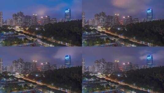 雨后深圳福田夜景延时宣传片素材高清在线视频素材下载