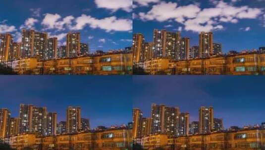 昆明城市的一角4k夜景移动延时高清在线视频素材下载