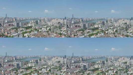 武汉市武昌区航拍城市风光老城区建筑风景高清在线视频素材下载