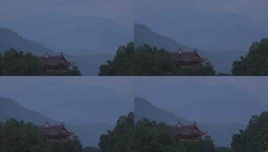 都江堰南桥与岷江山色如黛高清在线视频素材下载