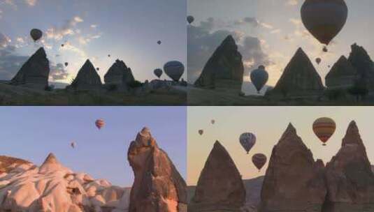 【合集】在空中漂浮的热气球高清在线视频素材下载