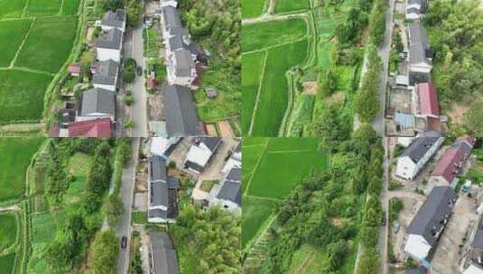 汽车行驶乡村公路航拍车辆行驶农村道路风景高清在线视频素材下载