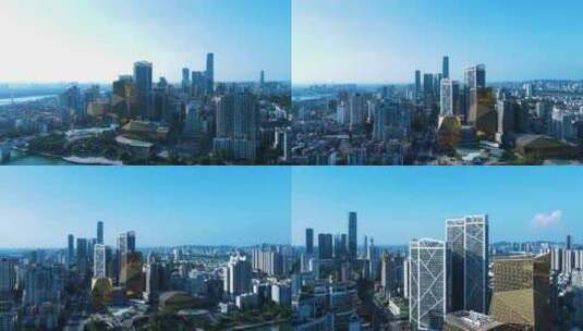 柳州航拍 城市风光 高楼建筑群 柳江风景高清在线视频素材下载