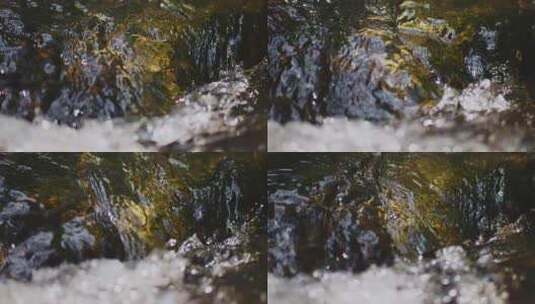 山间自然流水山泉水高清在线视频素材下载