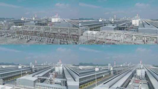 云南神火铝厂侧面航拍高清在线视频素材下载