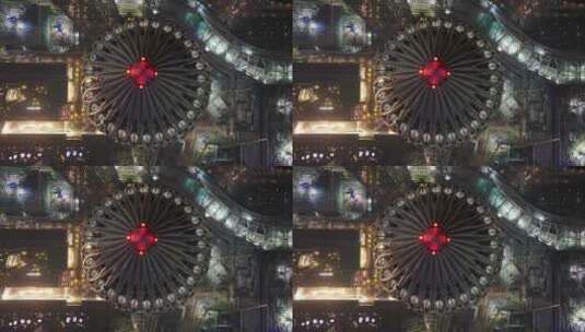 深圳南山区华润大厦夜景俯拍高清在线视频素材下载