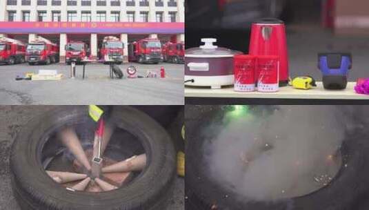消防警示烟花火焰危害实验4高清在线视频素材下载