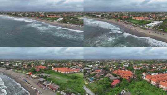 航拍印度尼西亚巴厘岛西海岸线城市风光高清在线视频素材下载