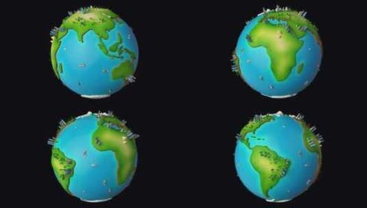 卡通地球高清在线视频素材下载