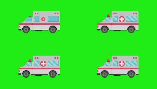 救护车行驶的卡通动画高清在线视频素材下载