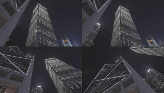 香港长江集团中心大厦夜景高清在线视频素材下载