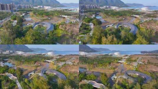 4K航拍深圳坝光水生态公园7高清在线视频素材下载