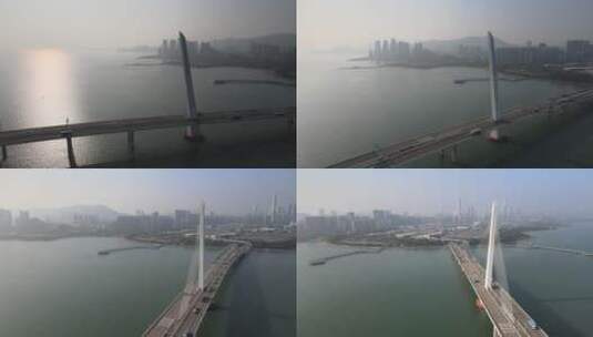 深圳湾大桥 大桥 跨境大桥 跨海大桥高清在线视频素材下载