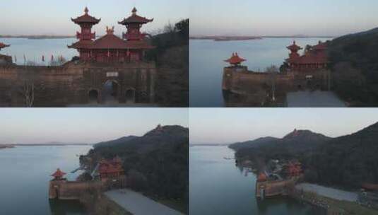 武汉东湖楚城实拍航拍长片段可升格高清在线视频素材下载