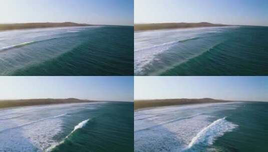 海浪冲击着海岸航拍高清在线视频素材下载