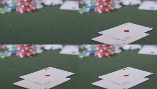 翻转扑克牌的特写镜头高清在线视频素材下载