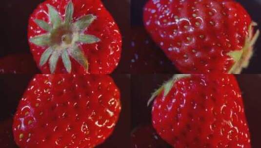 特写草莓表面高清在线视频素材下载