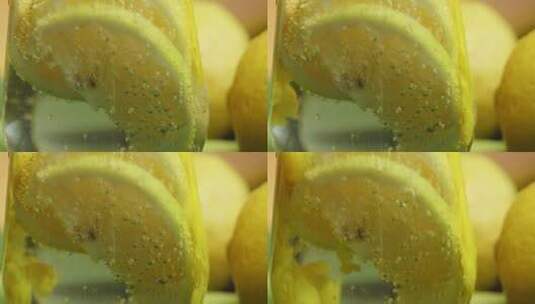 柠檬气泡水高清在线视频素材下载
