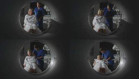 医生为病人做计算机断层扫描高清在线视频素材下载