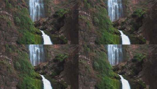 西南第一高瀑三潭瀑布高清在线视频素材下载