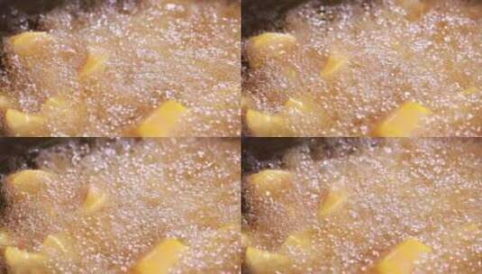炸红薯地瓜做拔丝白薯高清在线视频素材下载