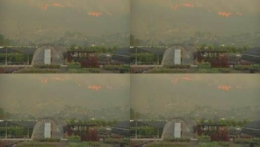 加利福尼亚的山脉燃起大火高清在线视频素材下载