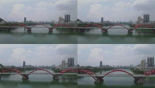 航拍广西柳州柳江文惠桥交通高清在线视频素材下载
