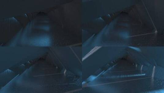穿梭与黑暗的科技感隧道 3D动画高清在线视频素材下载