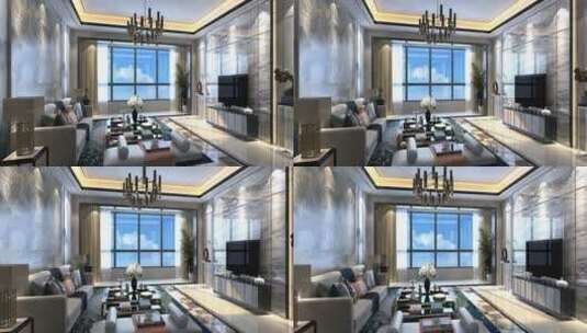 地产三维欧式客厅  客厅 欧式客厅 户型高清在线视频素材下载