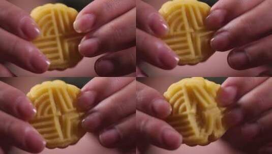传统模具制作老北京豌豆黄绿豆糕高清在线视频素材下载
