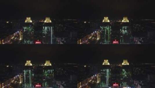 航拍江西吉安城市夜景高清在线视频素材下载