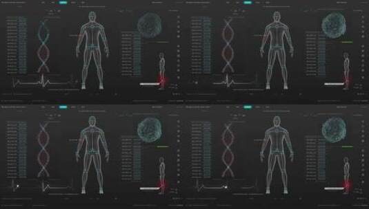 细胞人体DNA科幻屏幕HUD操作系统智能界面高清在线视频素材下载