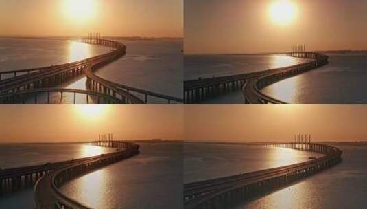 2022青岛跨海大桥航拍02高清在线视频素材下载